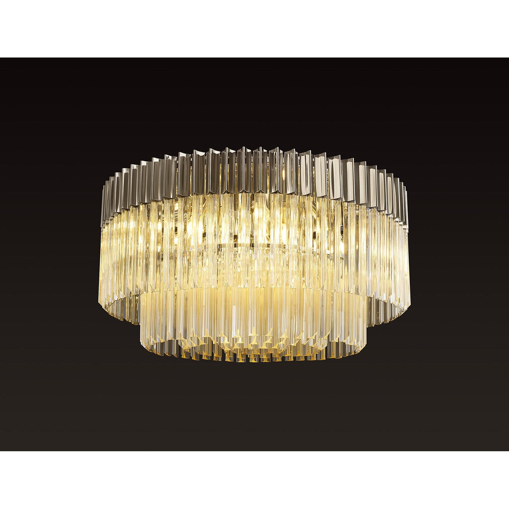 NL89469 Vienna  12 Light Ceiling Light Polished Nickel Cognac