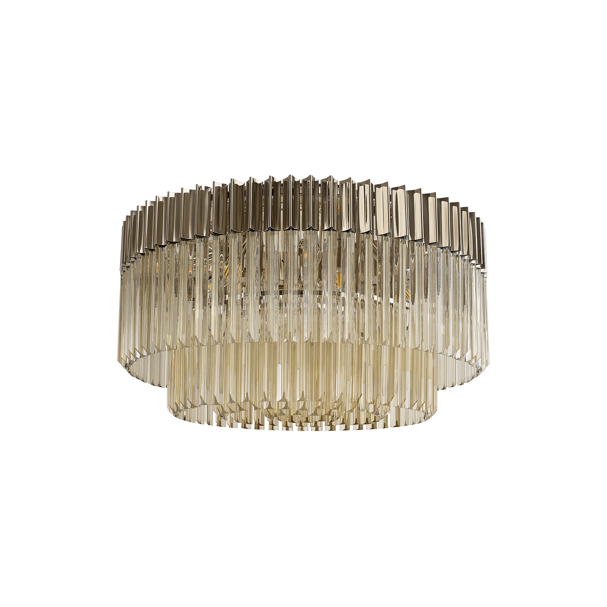 NL89469 Vienna  12 Light Ceiling Light Polished Nickel Cognac