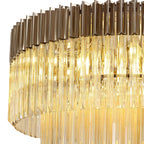 NL89469 Vienna  12 Light Ceiling Light Polished Nickel Cognac