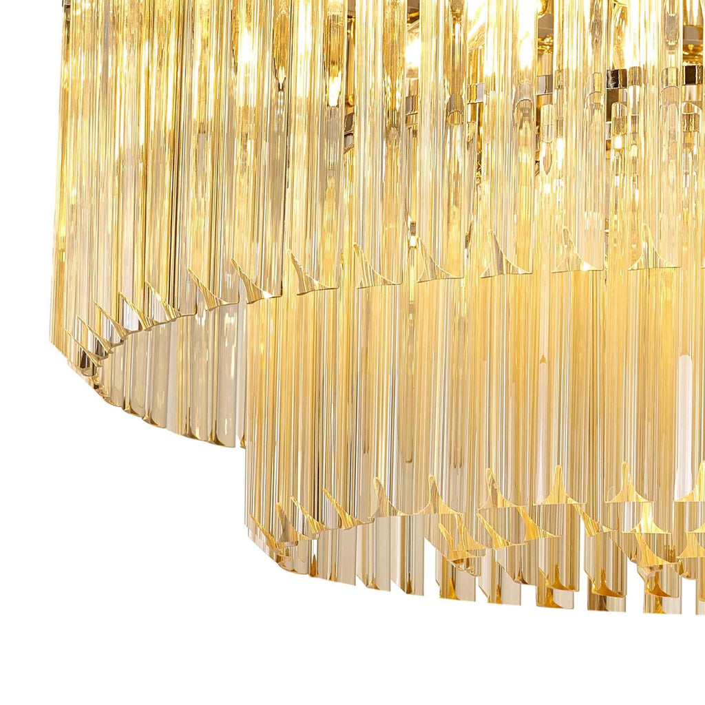 NL89469 Vienna  12 Light Ceiling Light Polished Nickel Cognac
