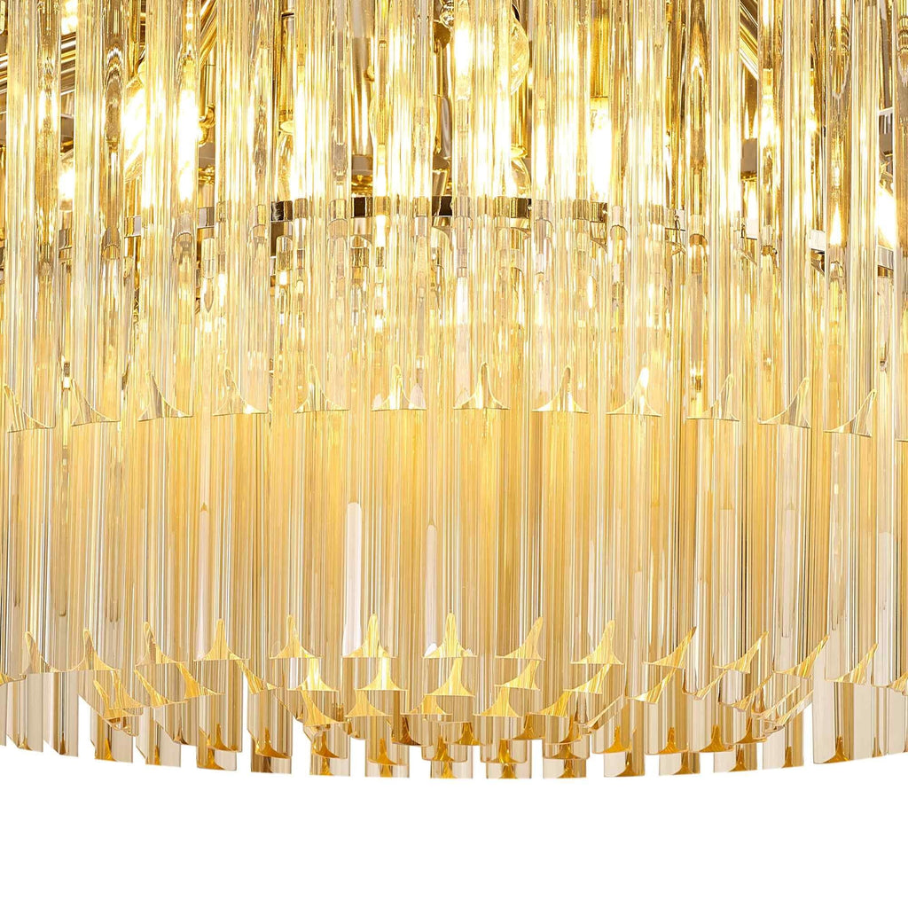 NL89469 Vienna  12 Light Ceiling Light Polished Nickel Cognac