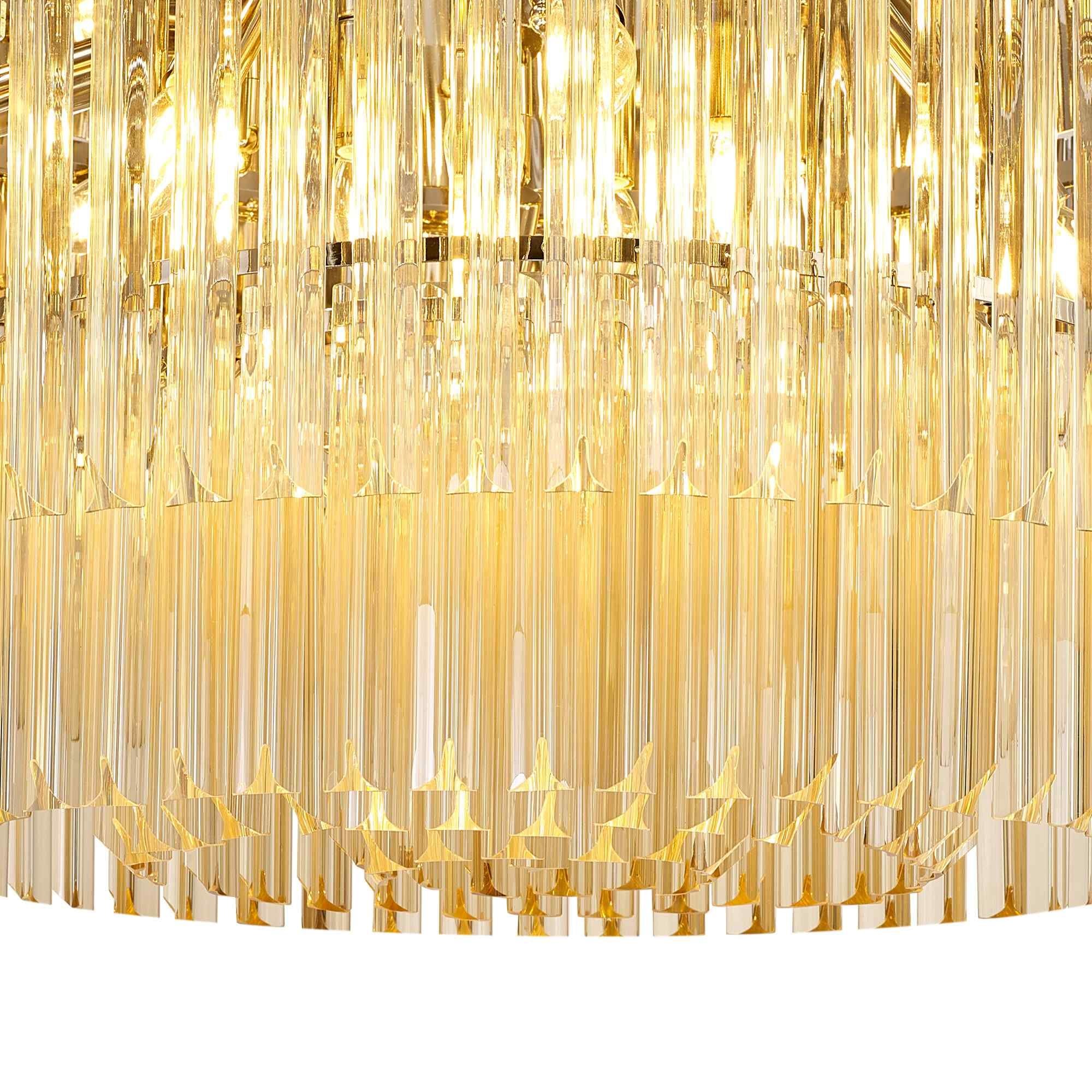 NL89469 Vienna  12 Light Ceiling Light Polished Nickel Cognac