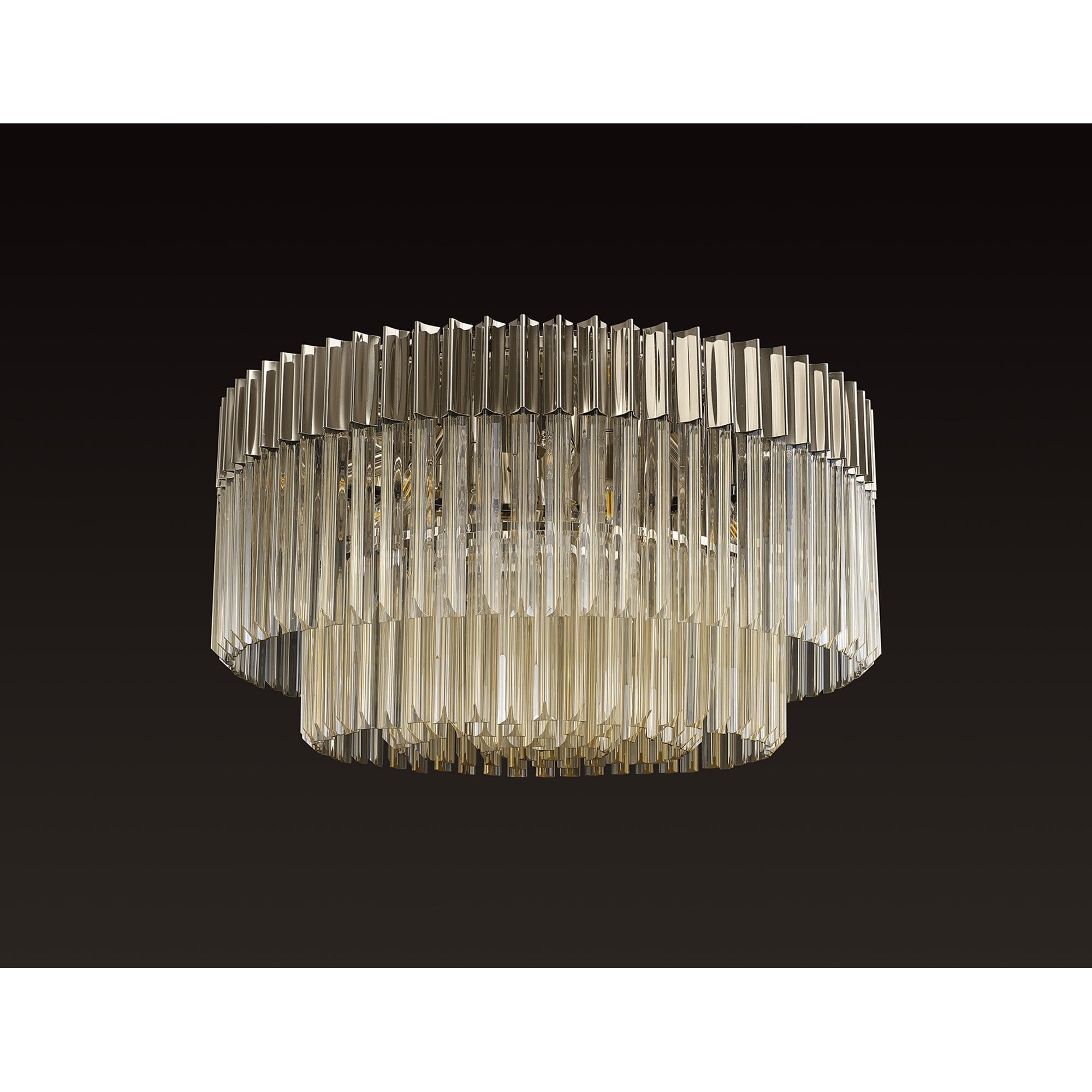 NL89469 Vienna  12 Light Ceiling Light Polished Nickel Cognac