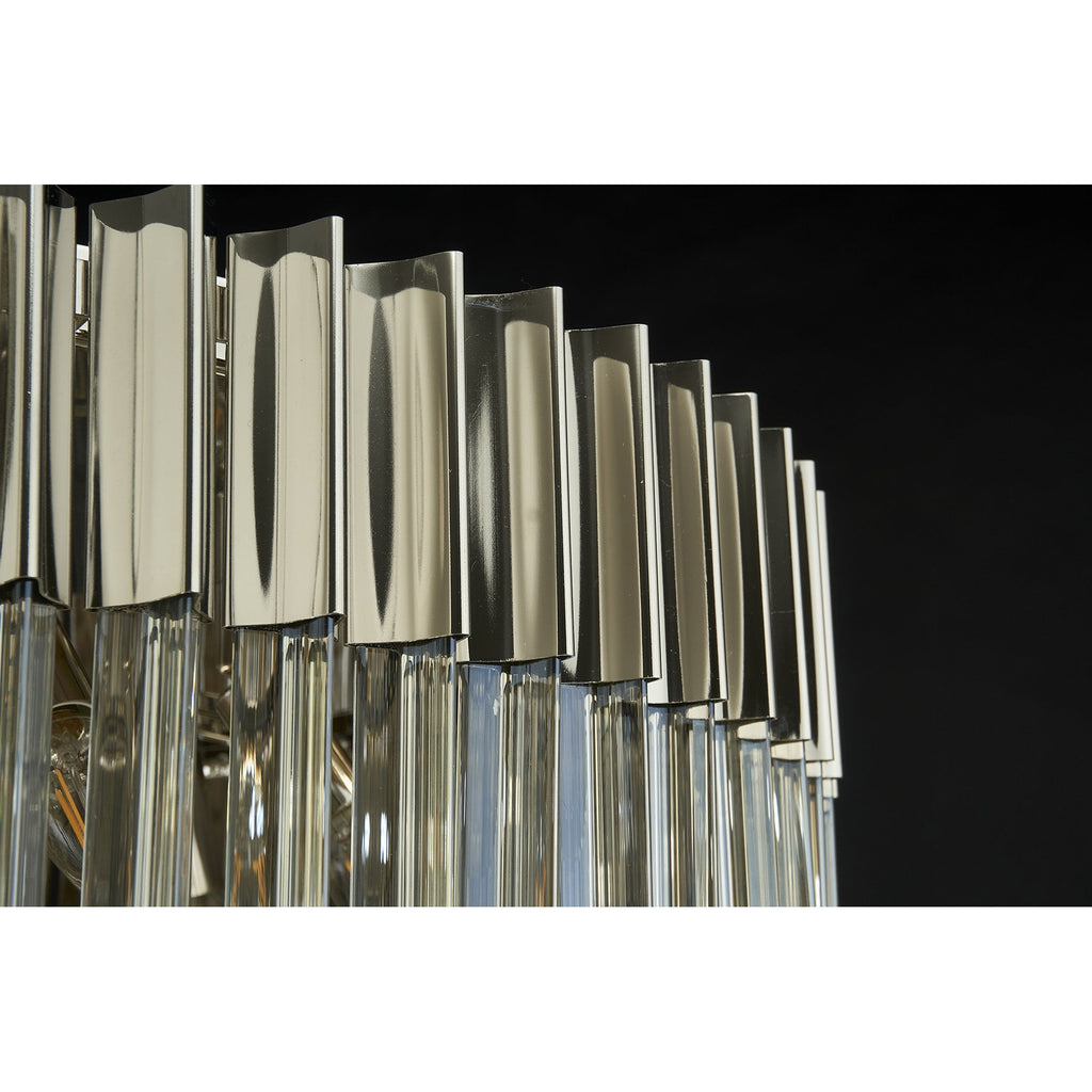 NL89469 Vienna  12 Light Ceiling Light Polished Nickel Cognac