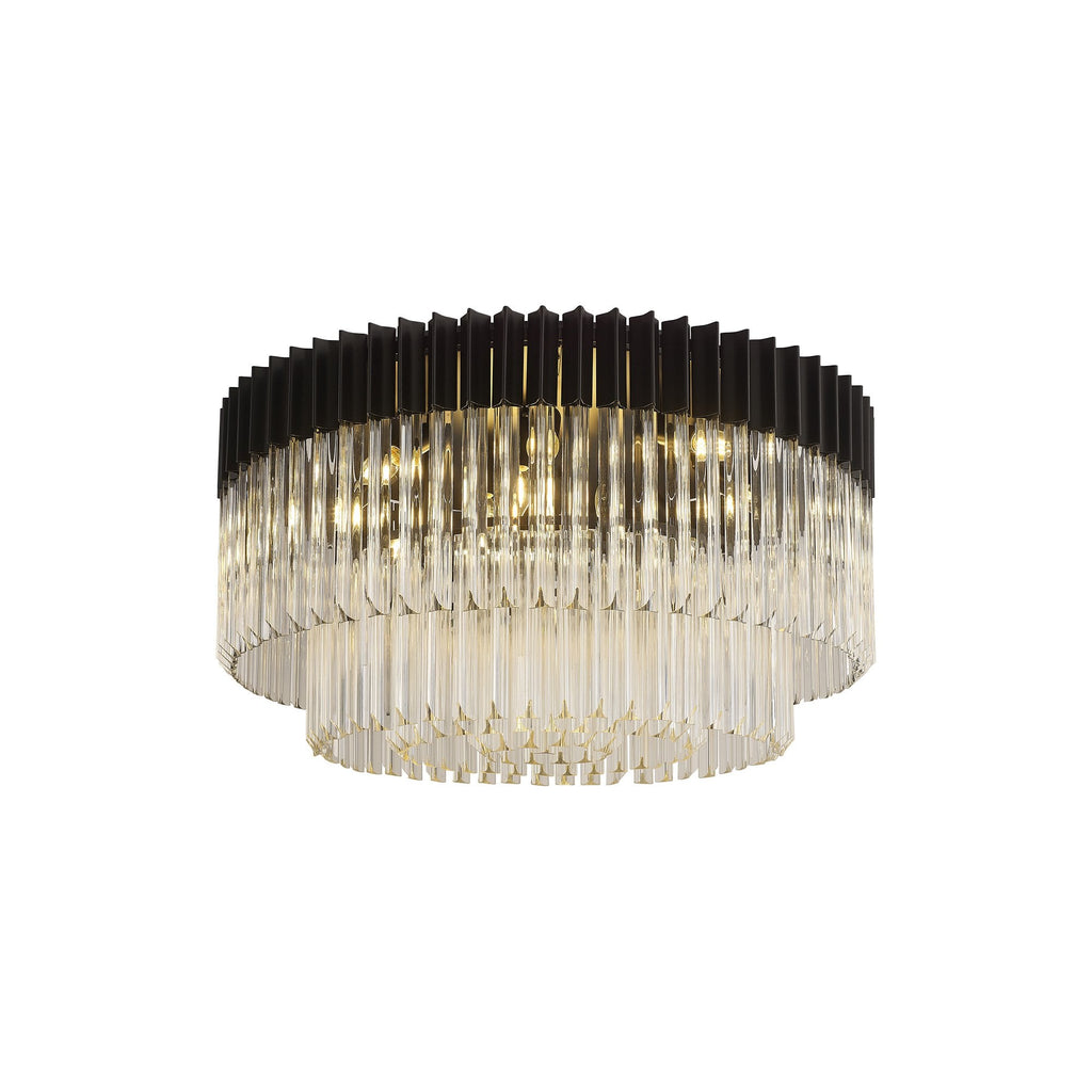 NL89479 Vienna 12 Light Ceiling Light Matt Black Clear