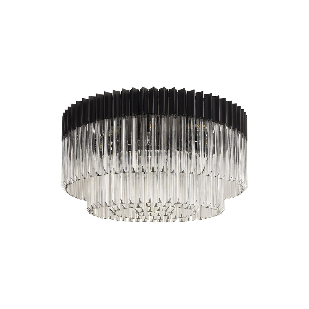 NL89479 Vienna 12 Light Ceiling Light Matt Black Clear