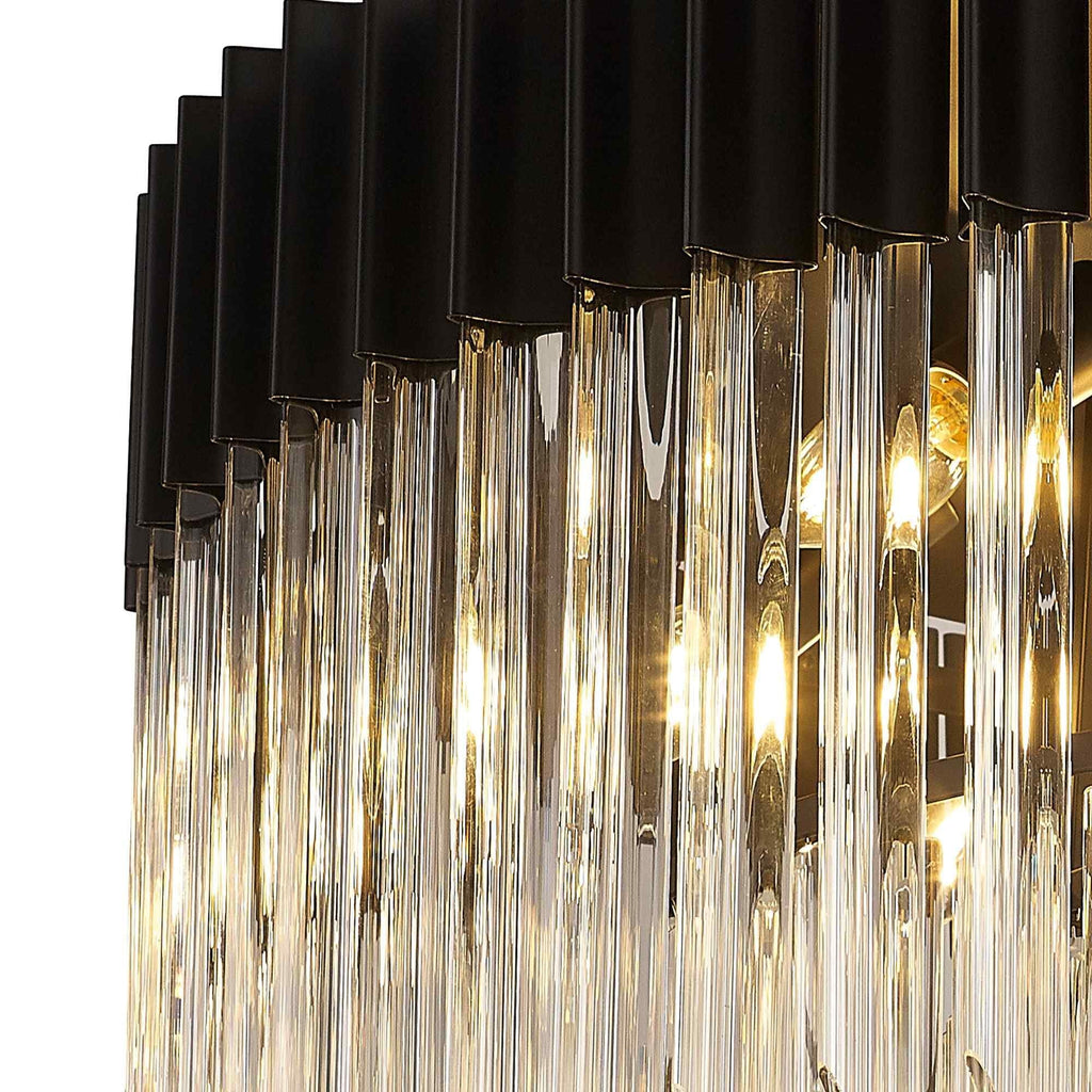 NL89479 Vienna 12 Light Ceiling Light Matt Black Clear