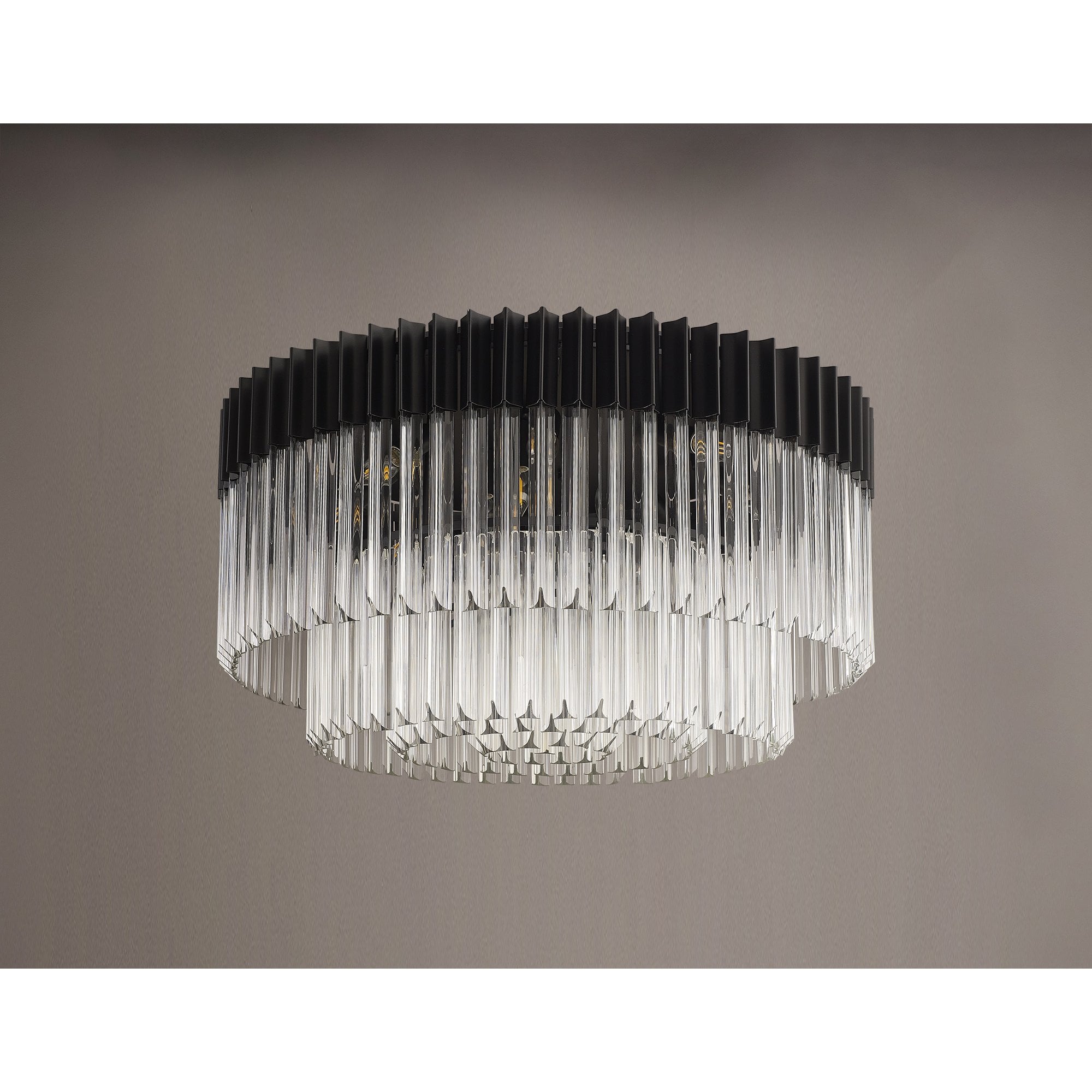 NL89479 Vienna 12 Light Ceiling Light Matt Black Clear