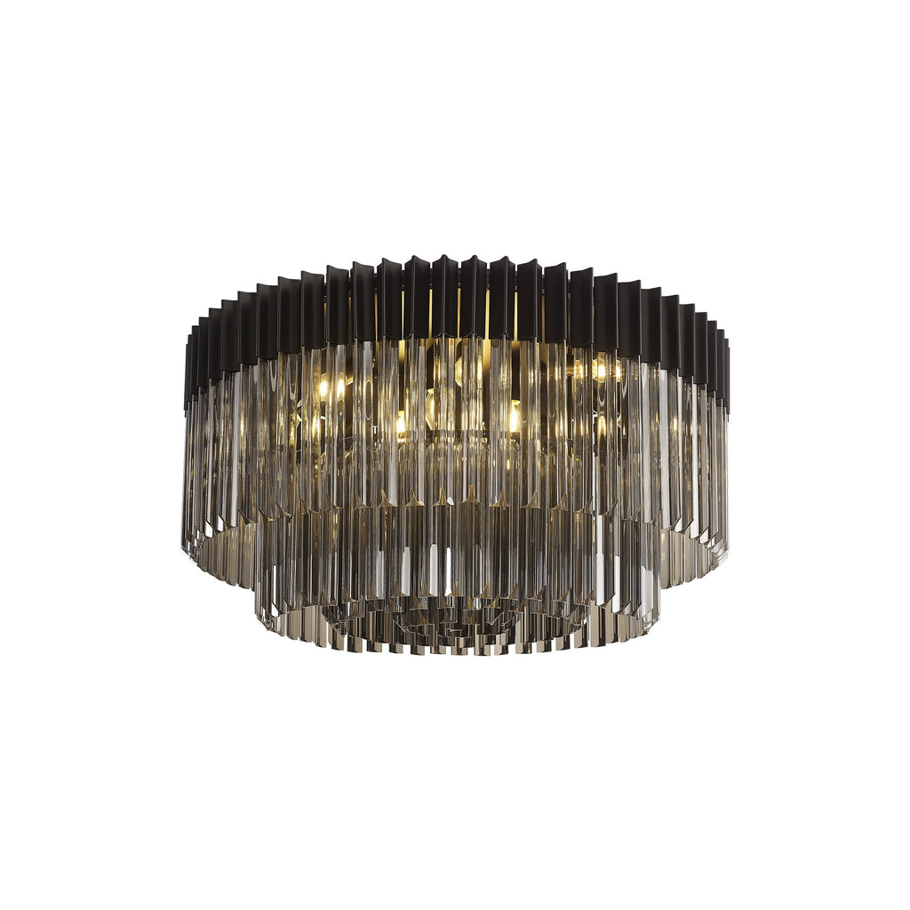 NL89489 Vienna 12 Light Ceiling Light Matt Black Smoked
