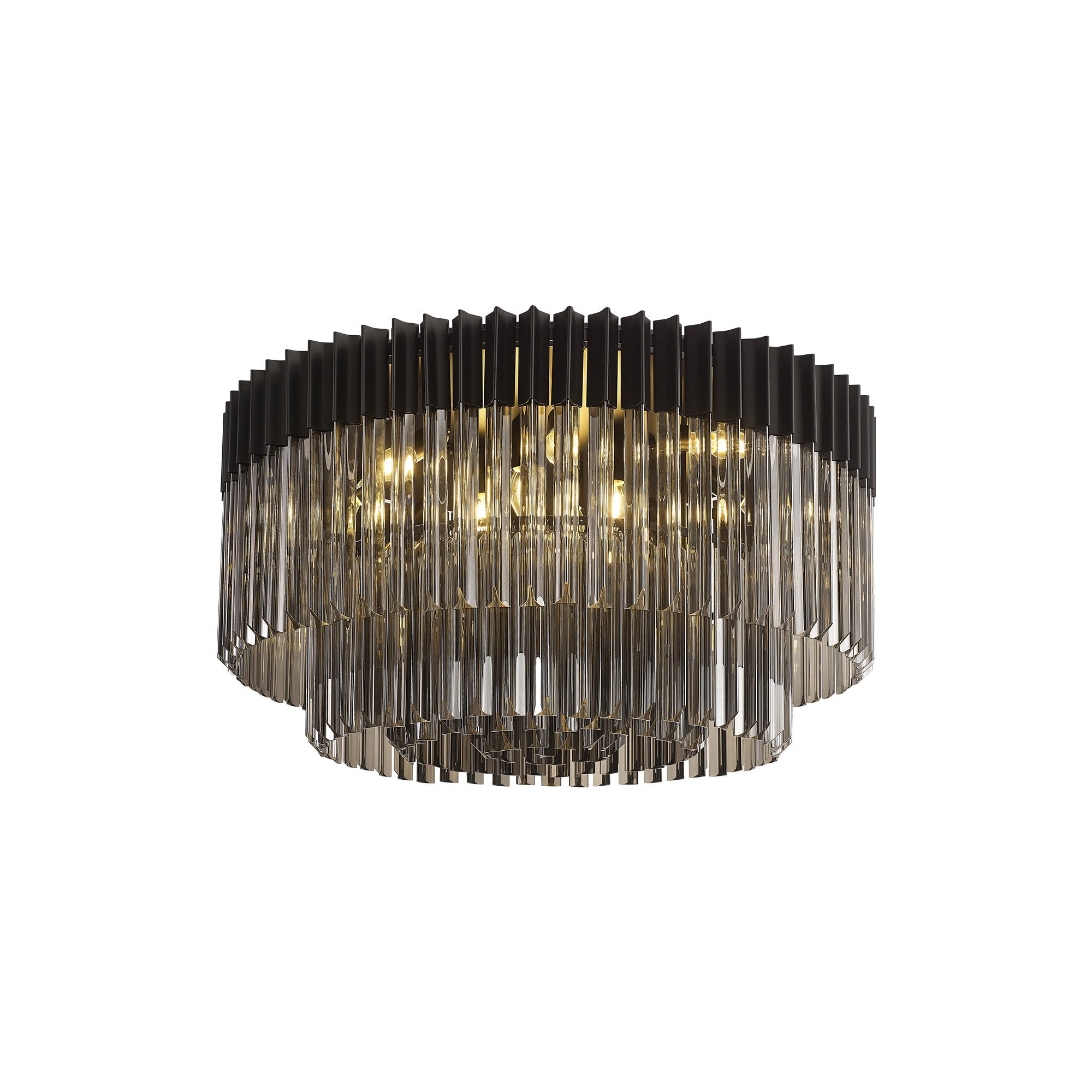 NL89489 Vienna 12 Light Ceiling Light Matt Black Smoked
