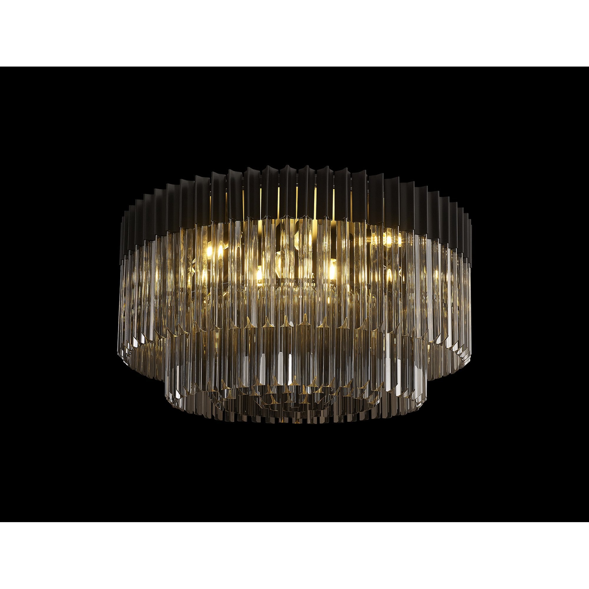 NL89489 Vienna 12 Light Ceiling Light Matt Black Smoked