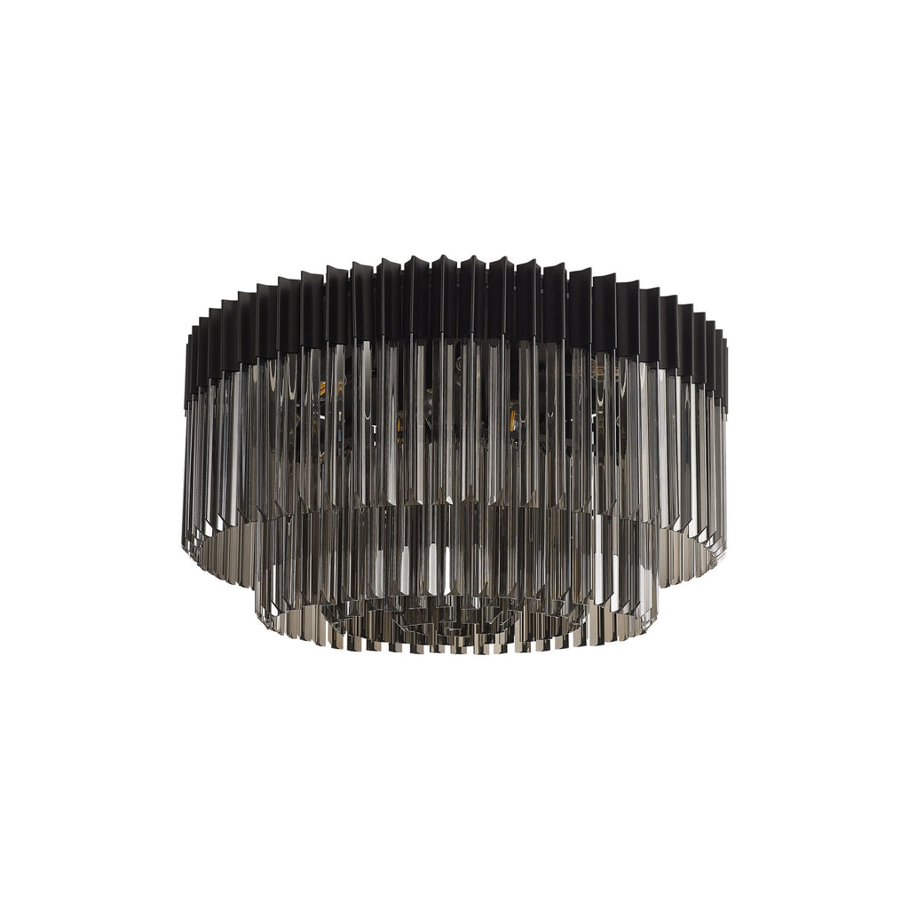 NL89489 Vienna 12 Light Ceiling Light Matt Black Smoked