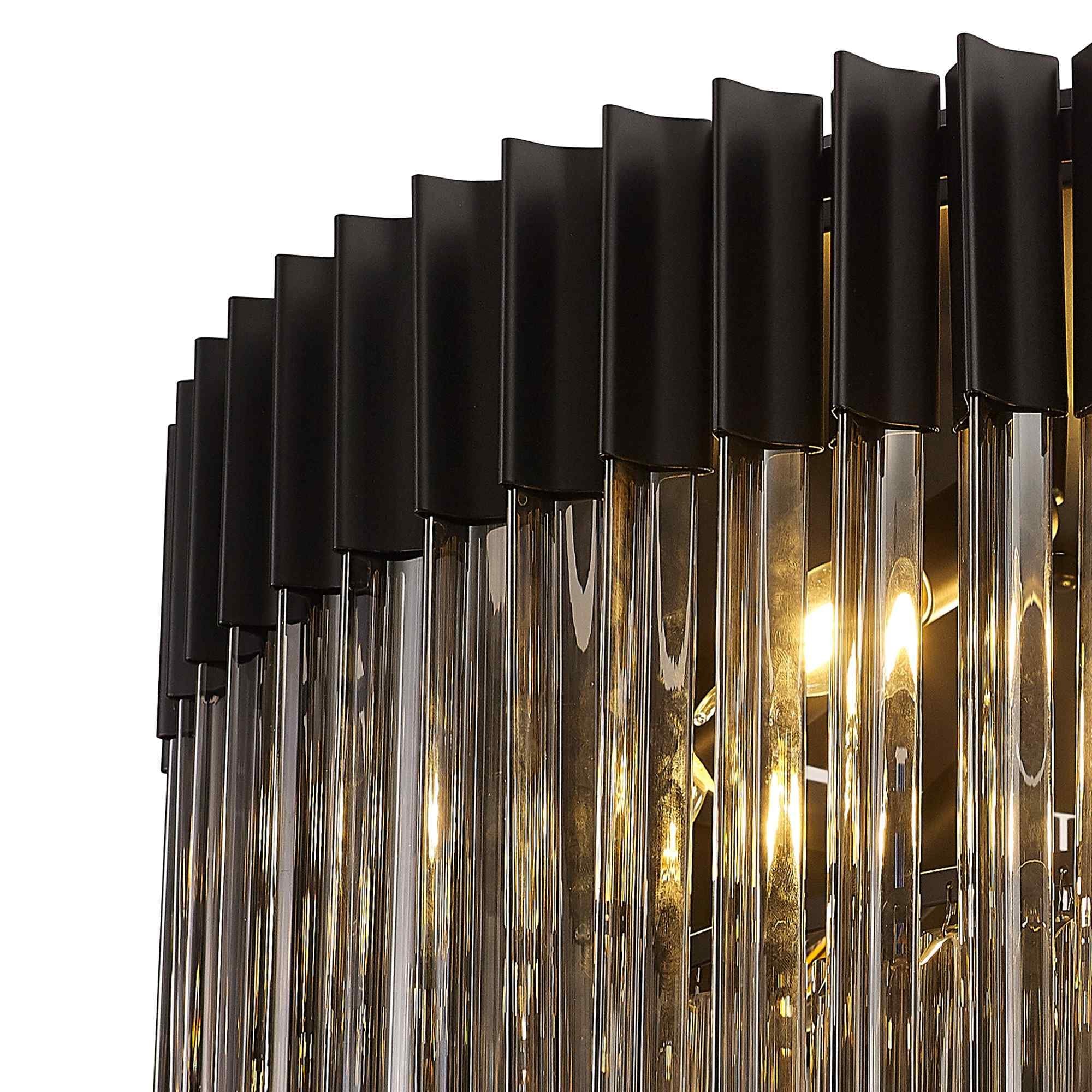 NL89489 Vienna 12 Light Ceiling Light Matt Black Smoked