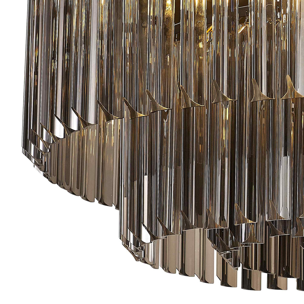 NL89489 Vienna 12 Light Ceiling Light Matt Black Smoked