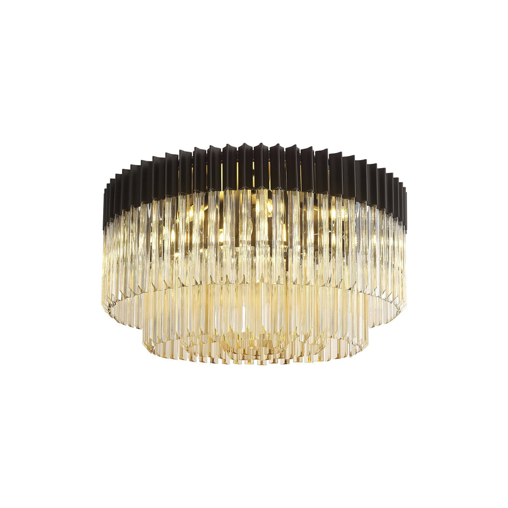 NL89499 Vienna 12 Light Ceiling Light Matt Black Cognac