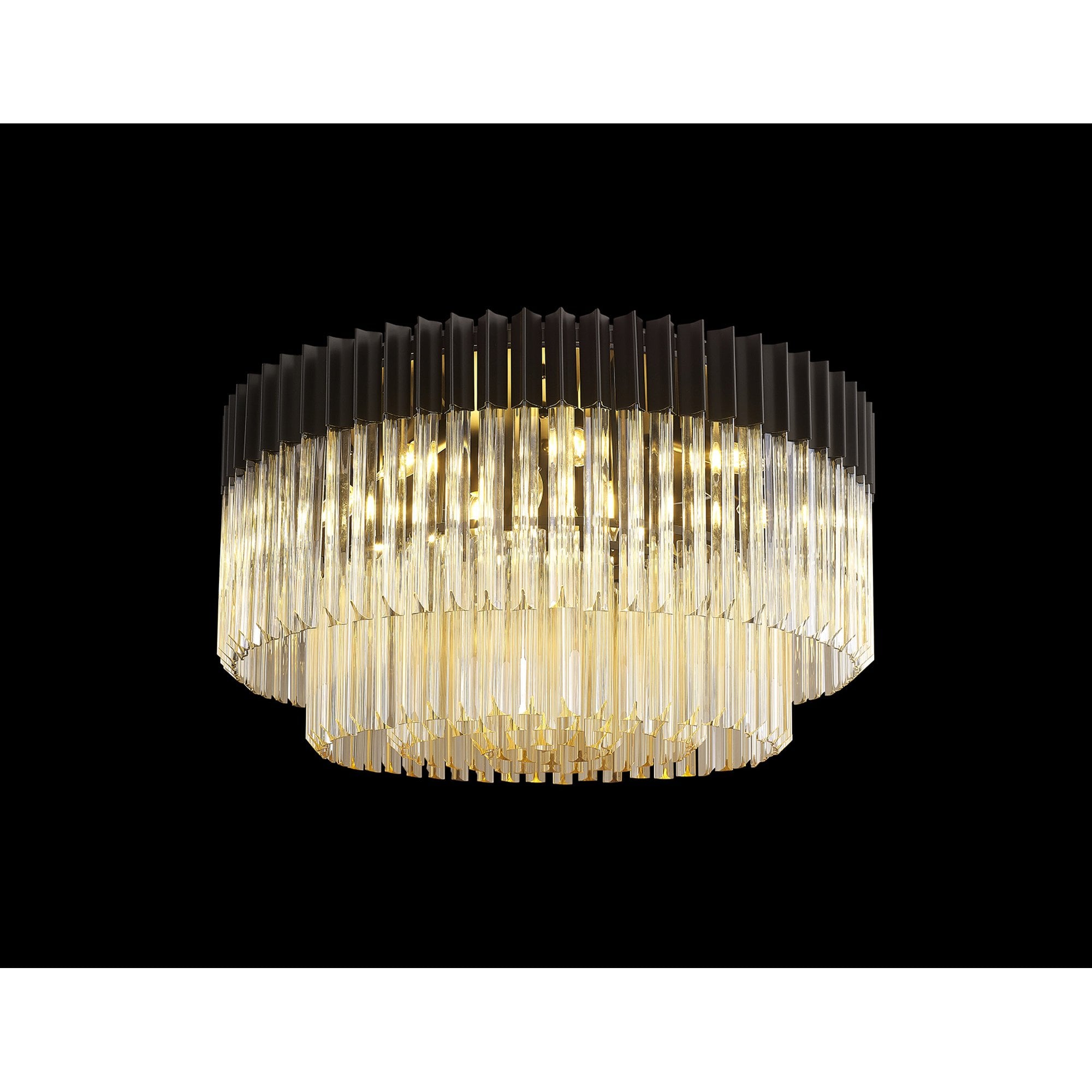 NL89499 Vienna 12 Light Ceiling Light Matt Black Cognac