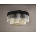 NL89499 Vienna 12 Light Ceiling Light Matt Black Cognac