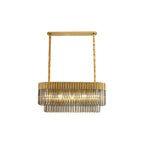 NL89509 Vienna 5 Light Rectangle Pendant Brass Smoked