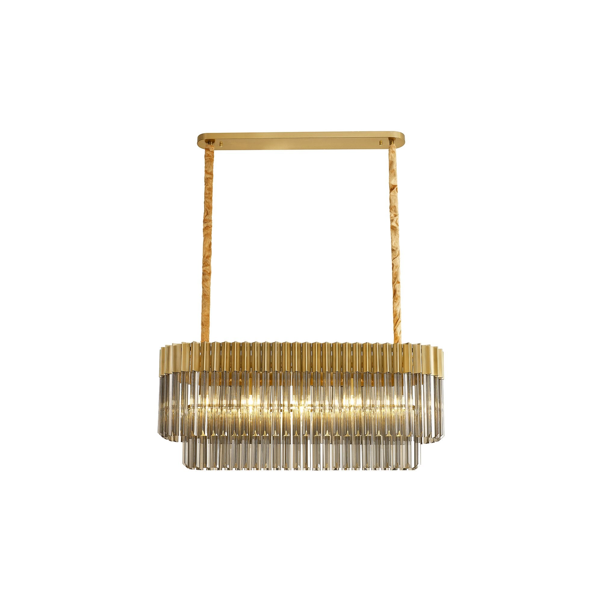 NL89509 Vienna 5 Light Rectangle Pendant Brass Smoked