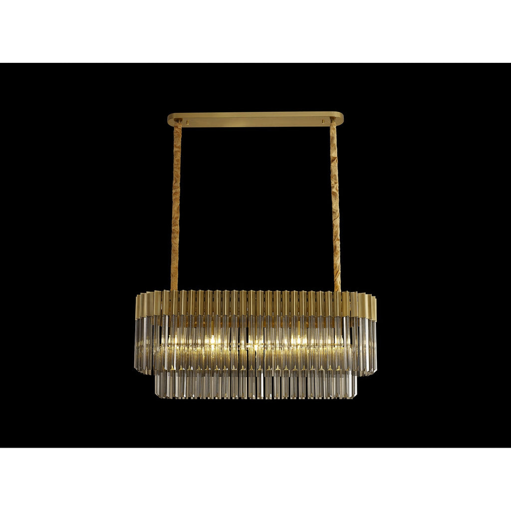 NL89509 Vienna 5 Light Rectangle Pendant Brass Smoked