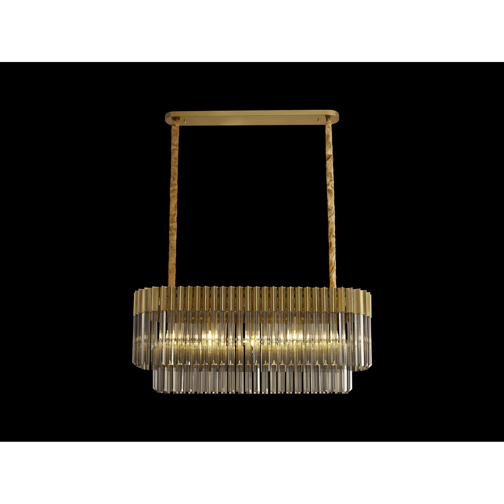 NL89509 Vienna 5 Light Rectangle Pendant Brass Smoked