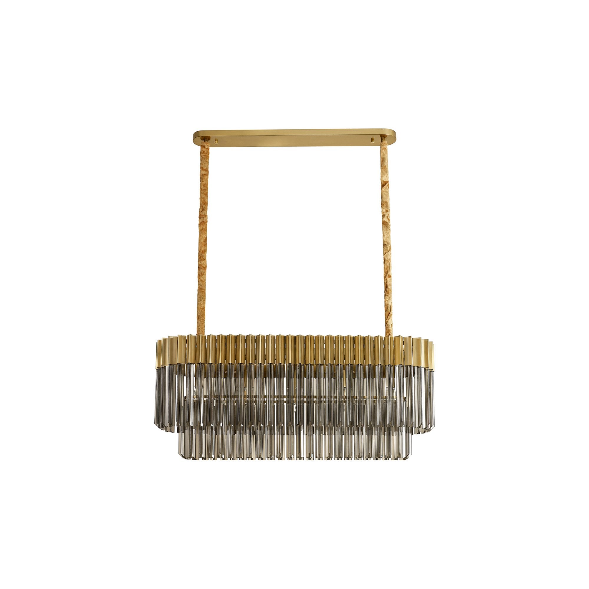 NL89509 Vienna 5 Light Rectangle Pendant Brass Smoked