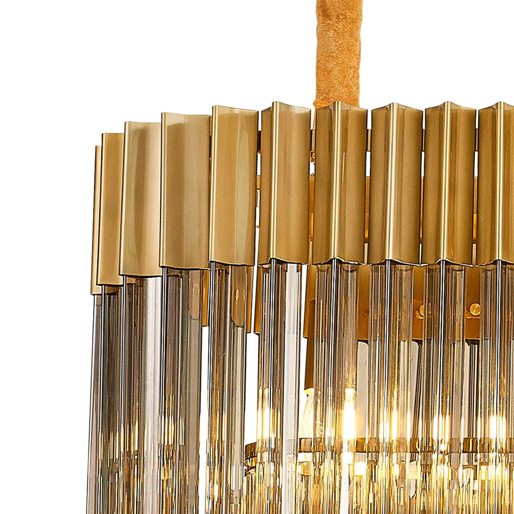 NL89509 Vienna 5 Light Rectangle Pendant Brass Smoked