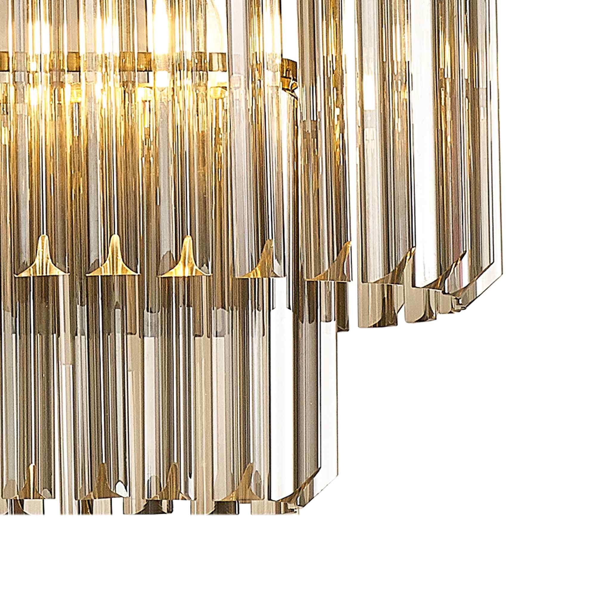 NL89509 Vienna 5 Light Rectangle Pendant Brass Smoked