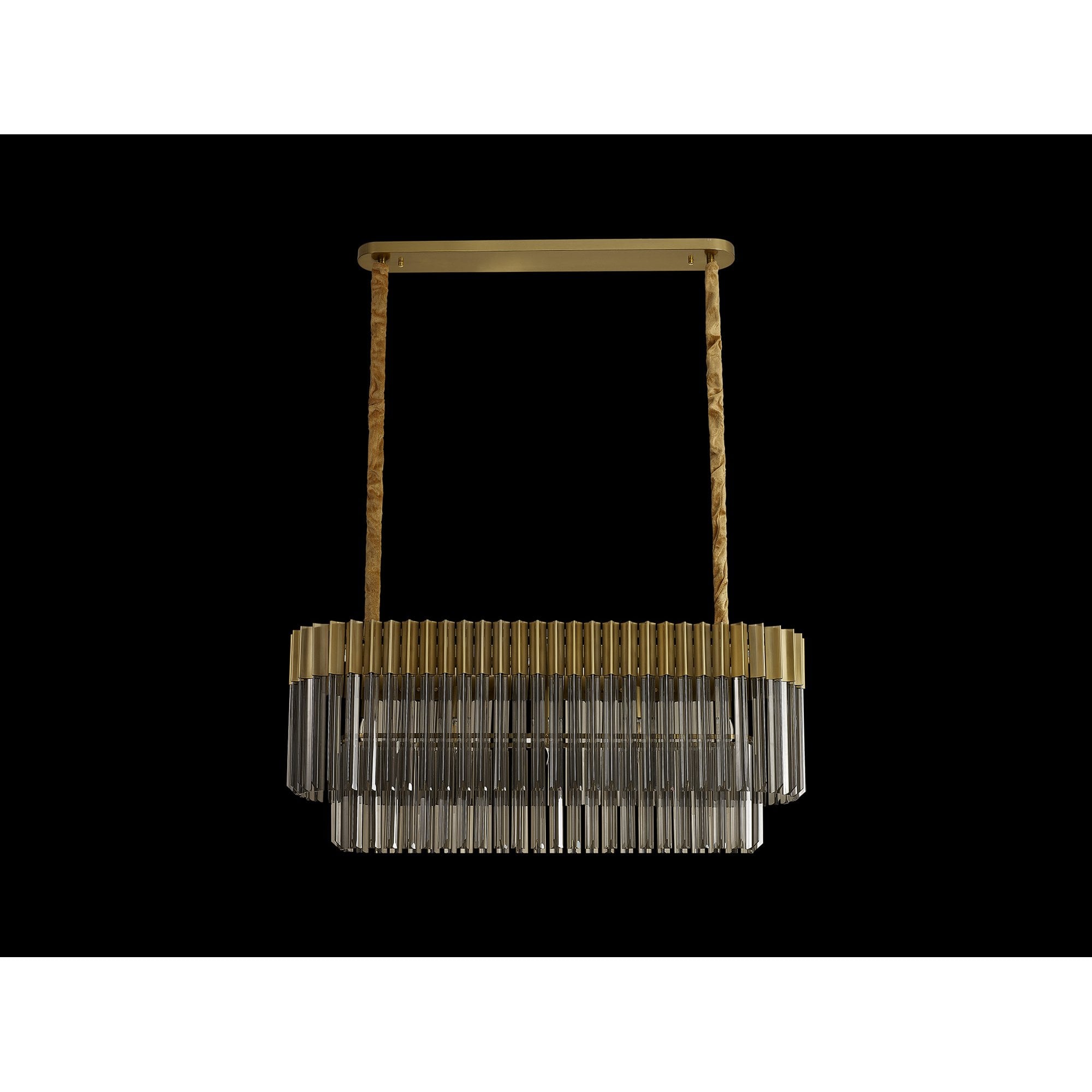 NL89509 Vienna 5 Light Rectangle Pendant Brass Smoked