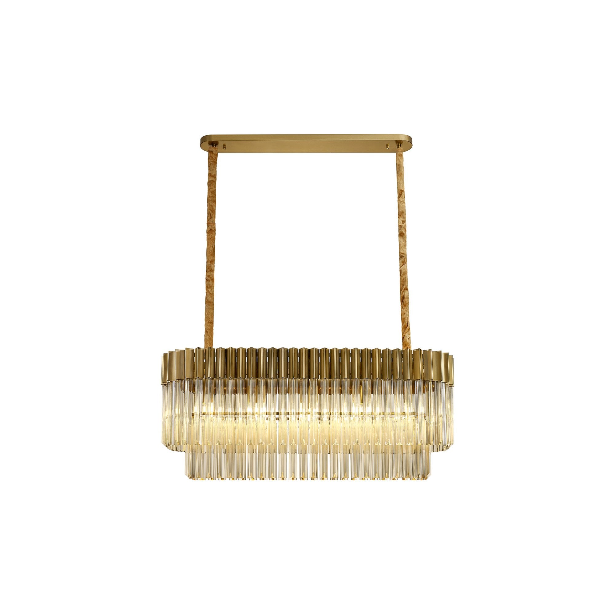 NL89519 Vienna 5 Light Rectangle Pendant Brass Cognac