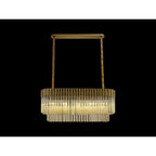 NL89519 Vienna 5 Light Rectangle Pendant Brass Cognac