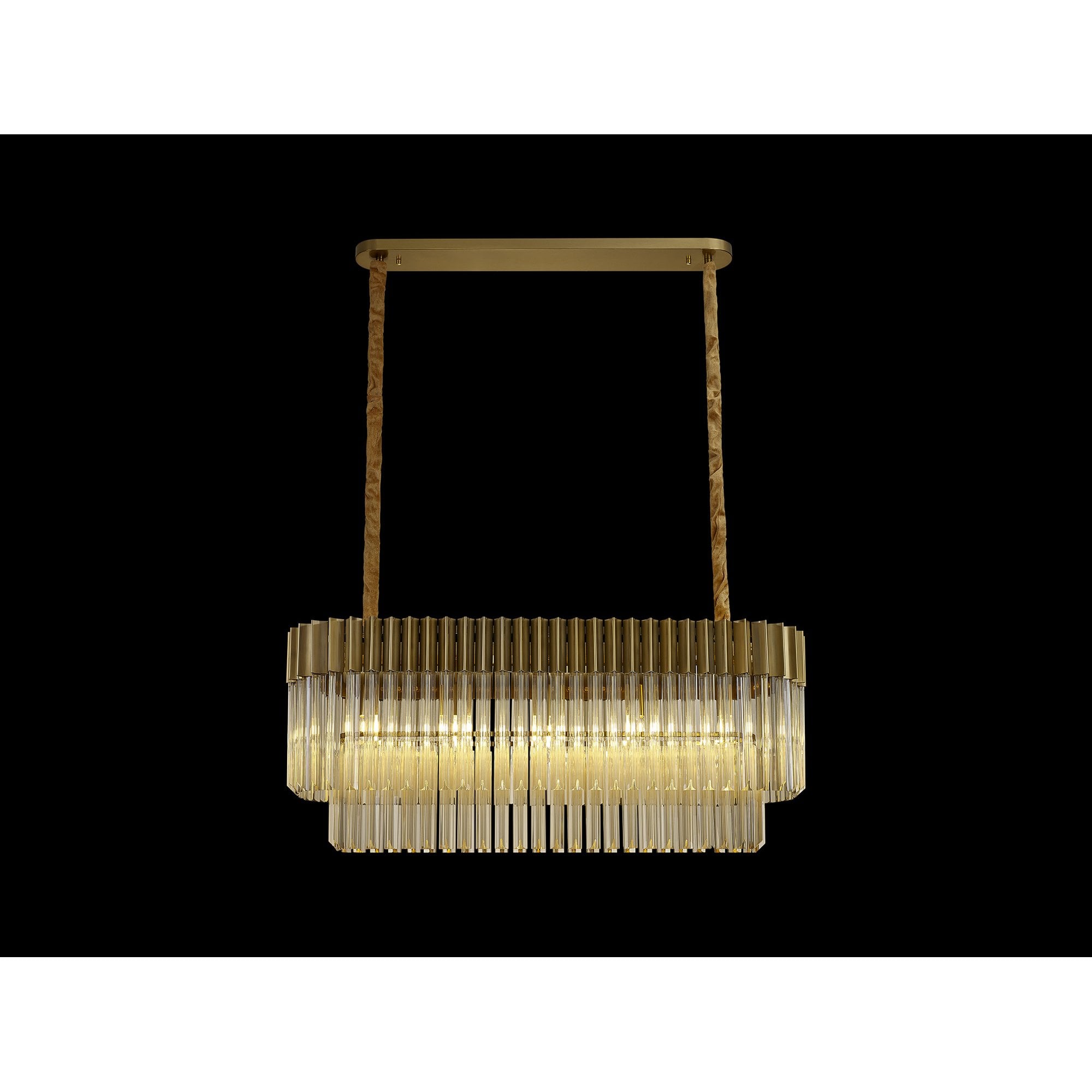 NL89519 Vienna 5 Light Rectangle Pendant Brass Cognac