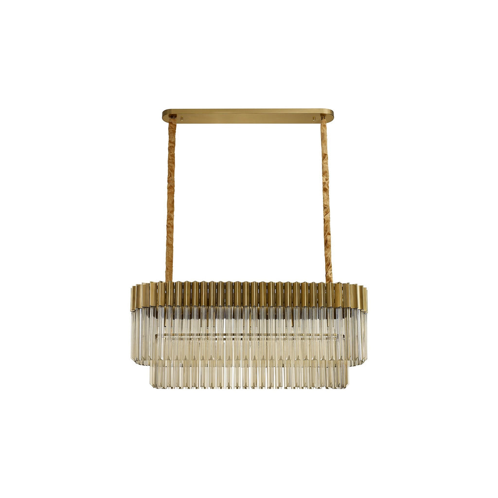 NL89519 Vienna 5 Light Rectangle Pendant Brass Cognac
