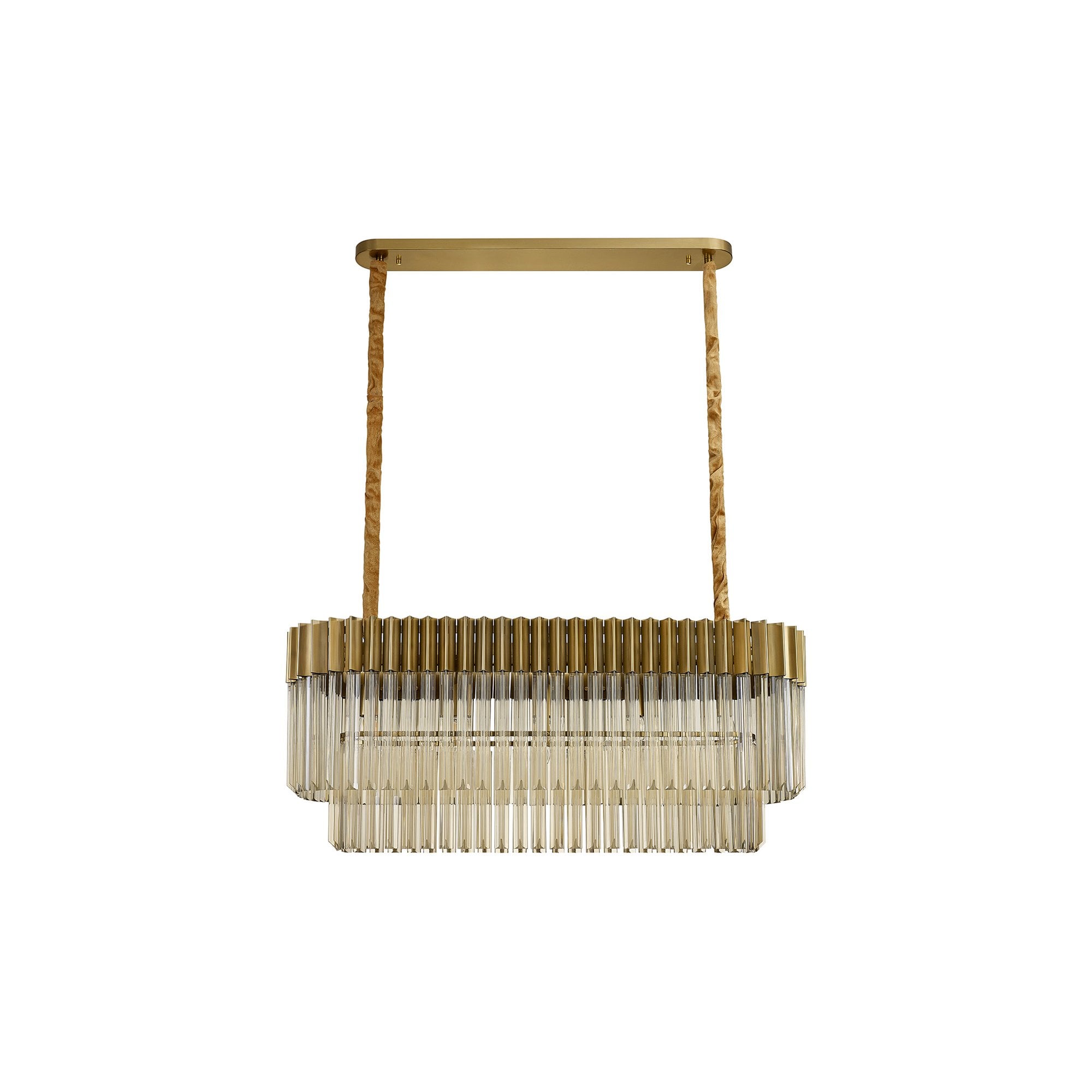 NL89519 Vienna 5 Light Rectangle Pendant Brass Cognac