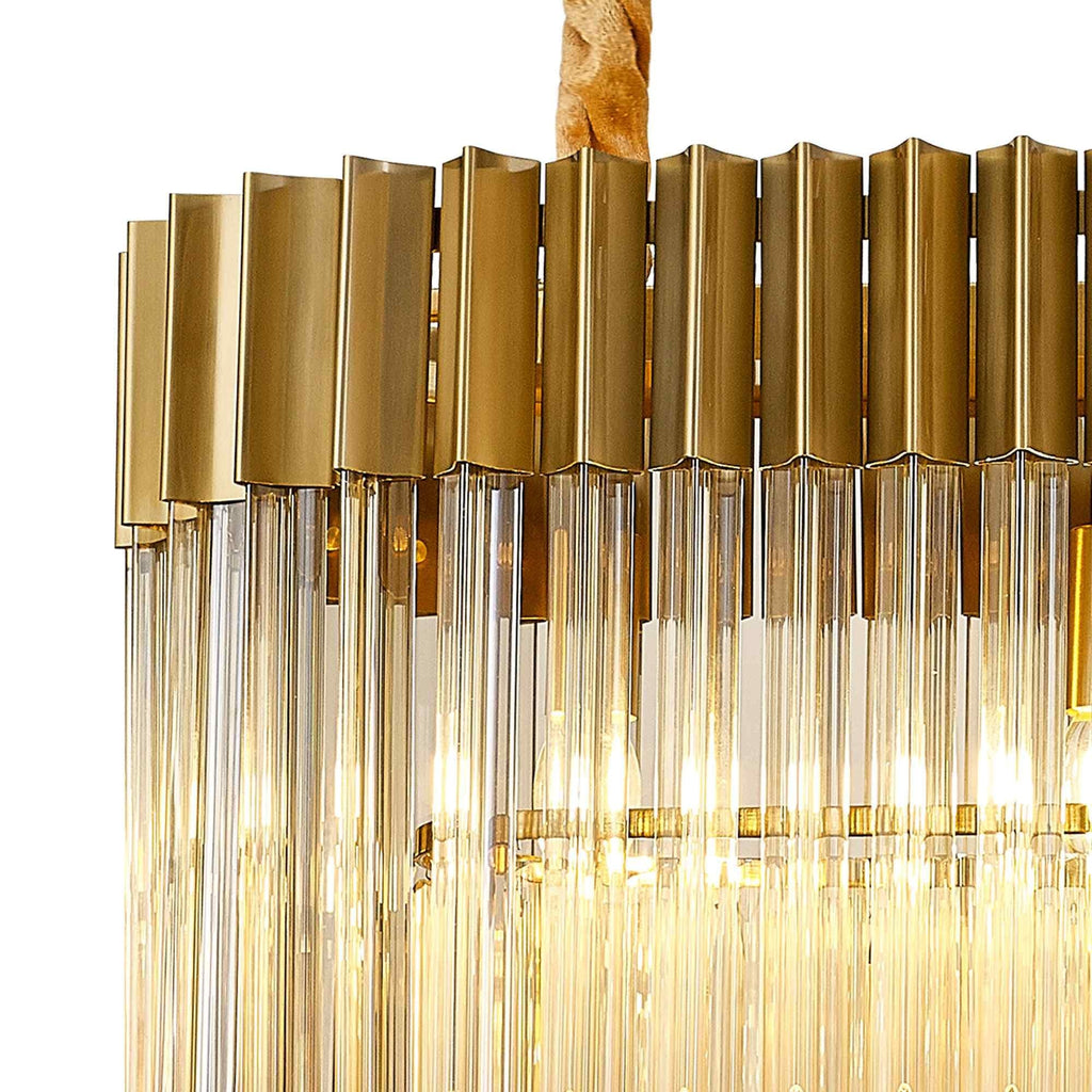 NL89519 Vienna 5 Light Rectangle Pendant Brass Cognac
