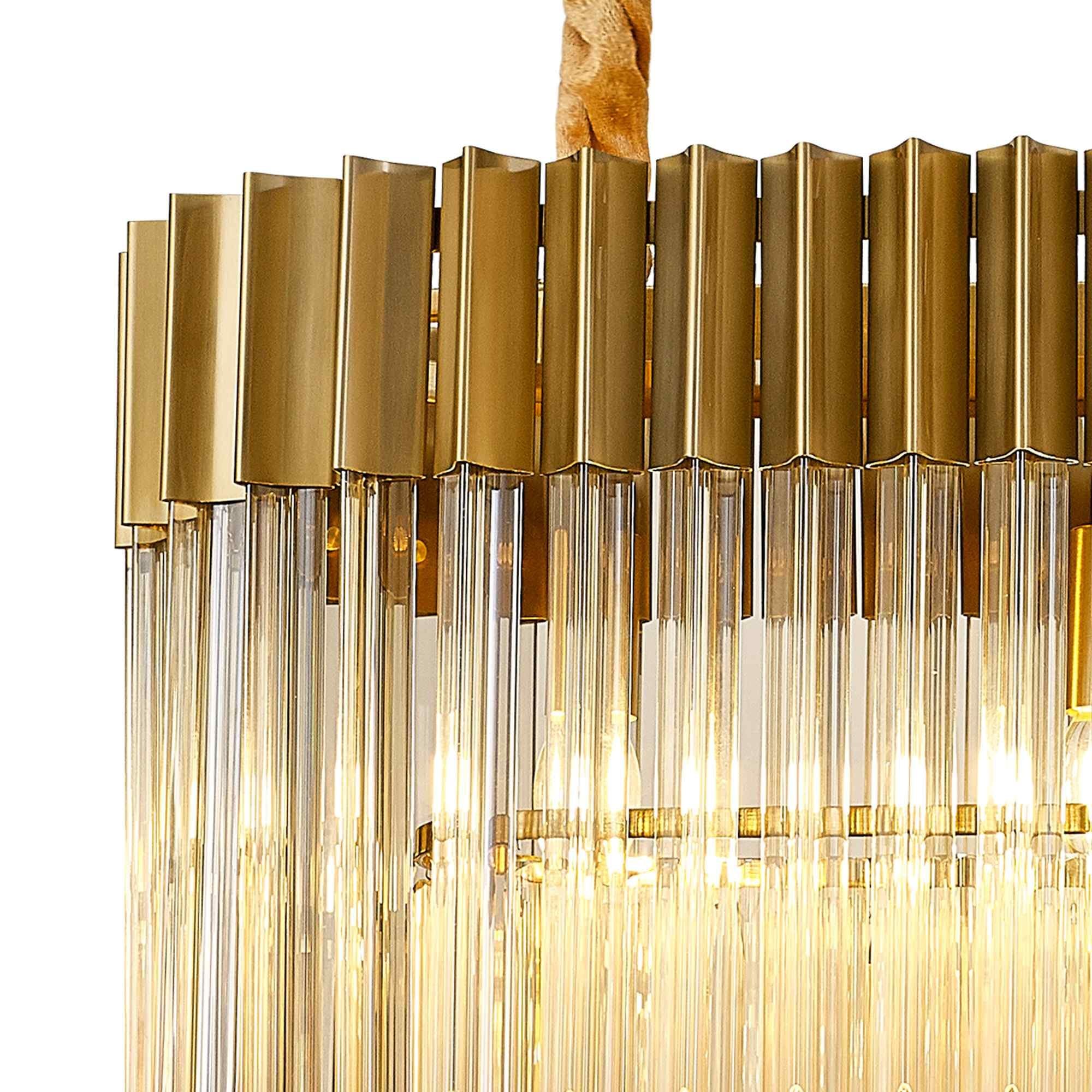 NL89519 Vienna 5 Light Rectangle Pendant Brass Cognac