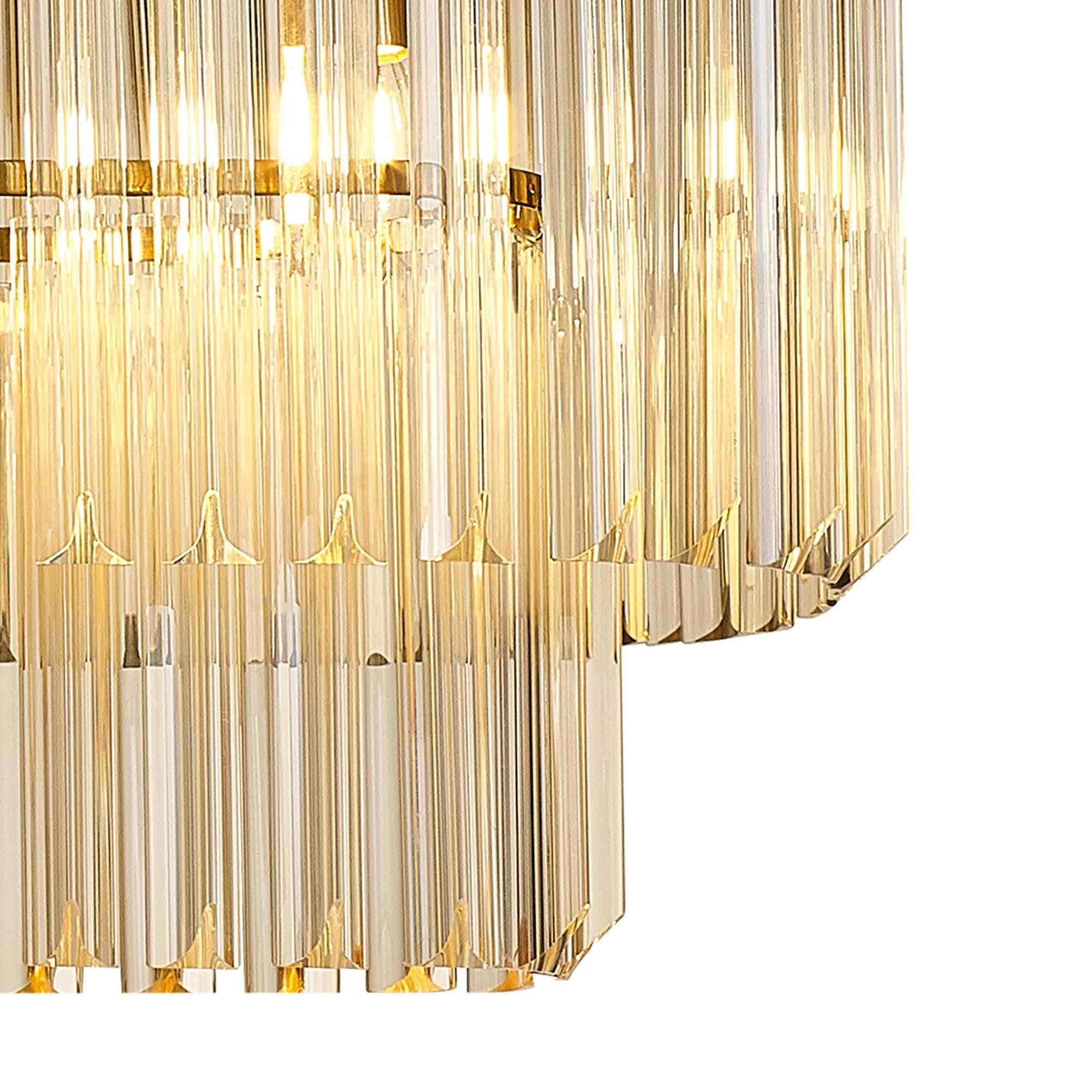 NL89519 Vienna 5 Light Rectangle Pendant Brass Cognac