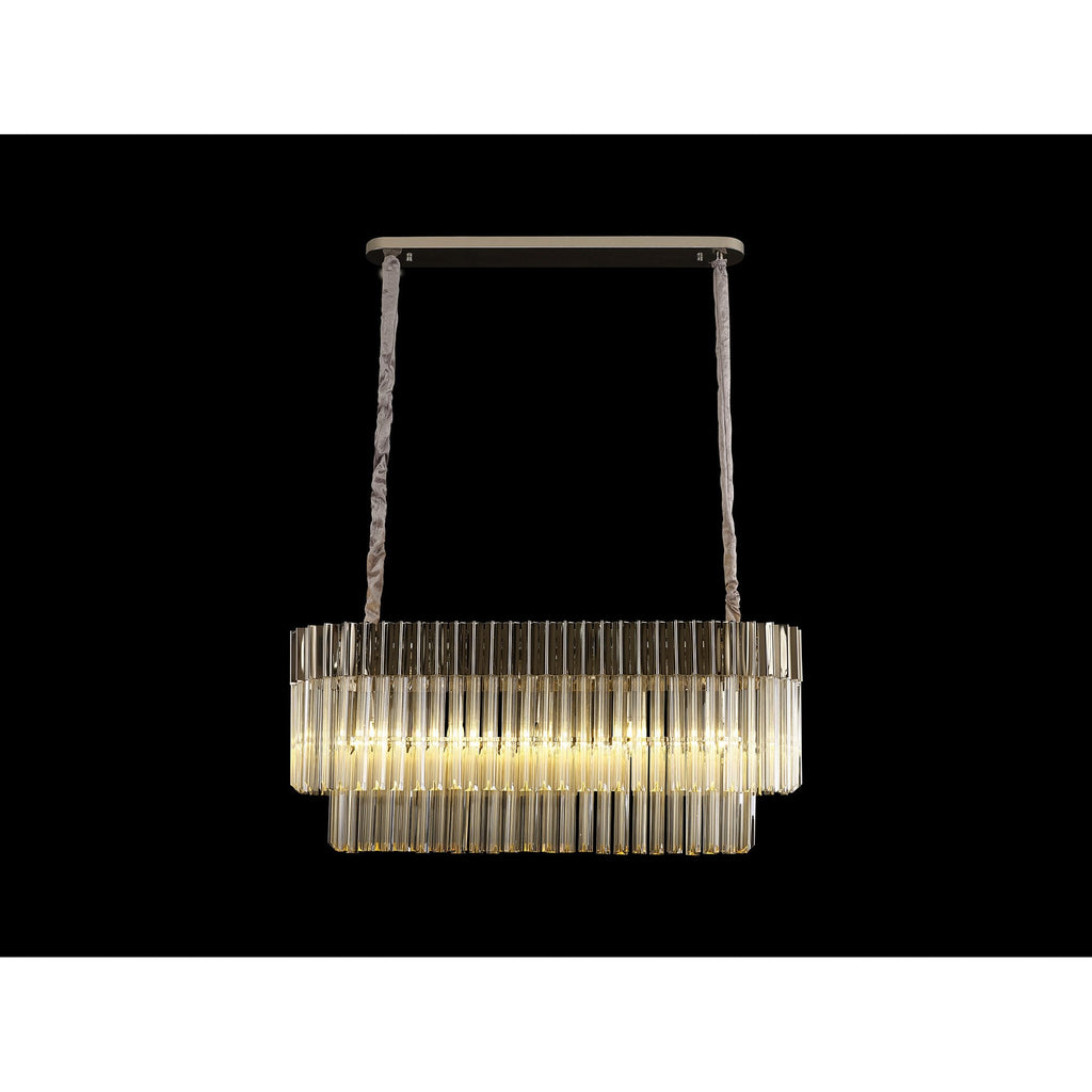 NL89529 Vienna 5 Light Rectangle Pendant Polished Nickel Cognac
