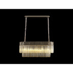 NL89529 Vienna 5 Light Rectangle Pendant Polished Nickel Cognac