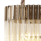 NL89529 Vienna 5 Light Rectangle Pendant Polished Nickel Cognac
