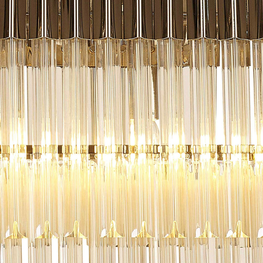 NL89529 Vienna 5 Light Rectangle Pendant Polished Nickel Cognac