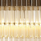 NL89529 Vienna 5 Light Rectangle Pendant Polished Nickel Cognac