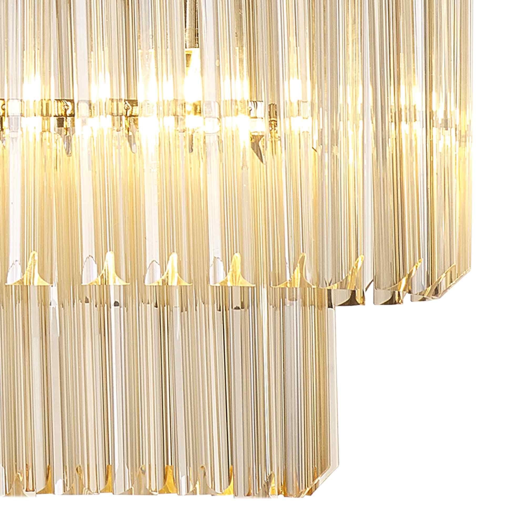 NL89529 Vienna 5 Light Rectangle Pendant Polished Nickel Cognac