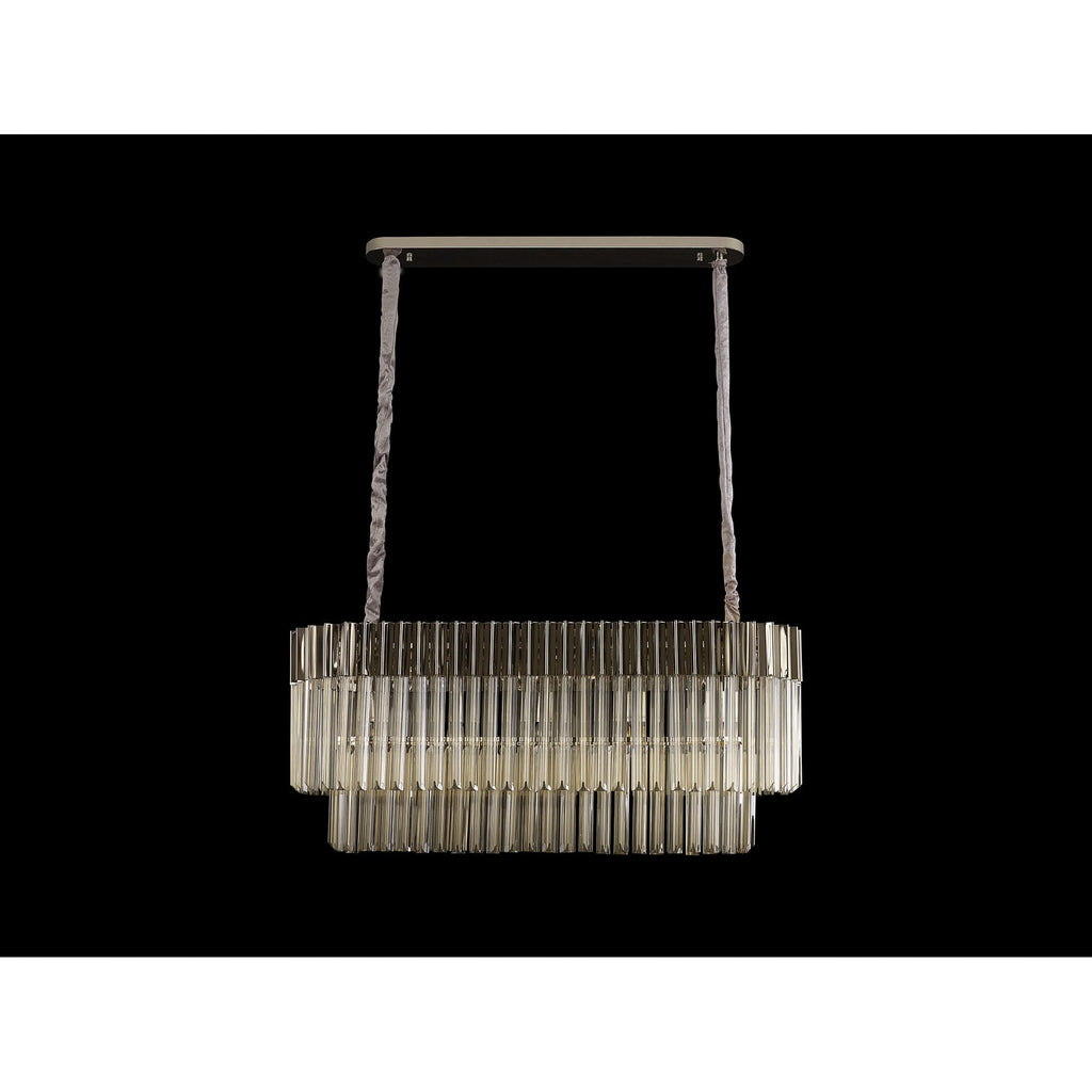 NL89529 Vienna 5 Light Rectangle Pendant Polished Nickel Cognac