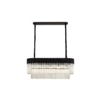 NL89539 Vienna 5 Light Rectangle Pendant Matt Black Clear