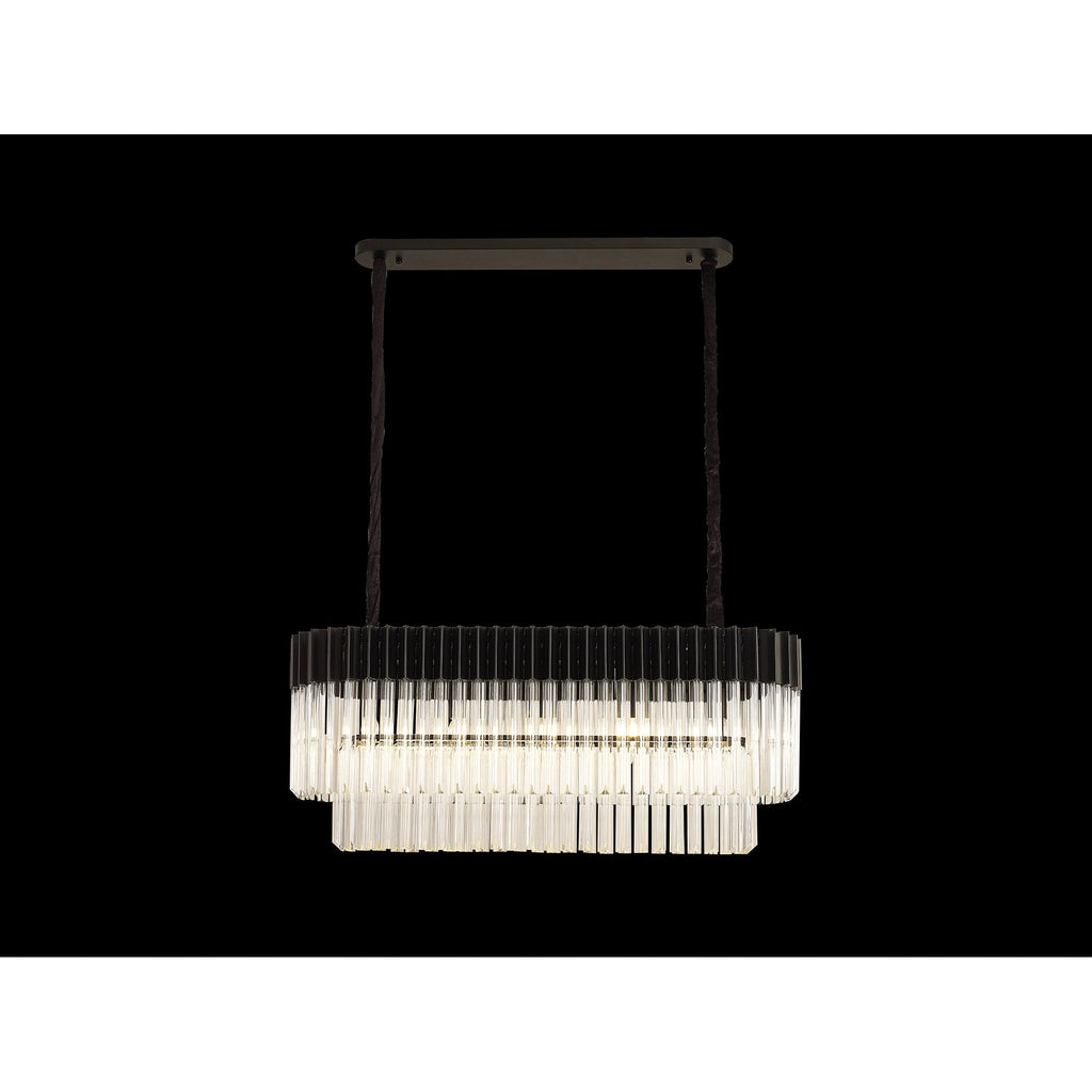 NL89539 Vienna 5 Light Rectangle Pendant Matt Black Clear