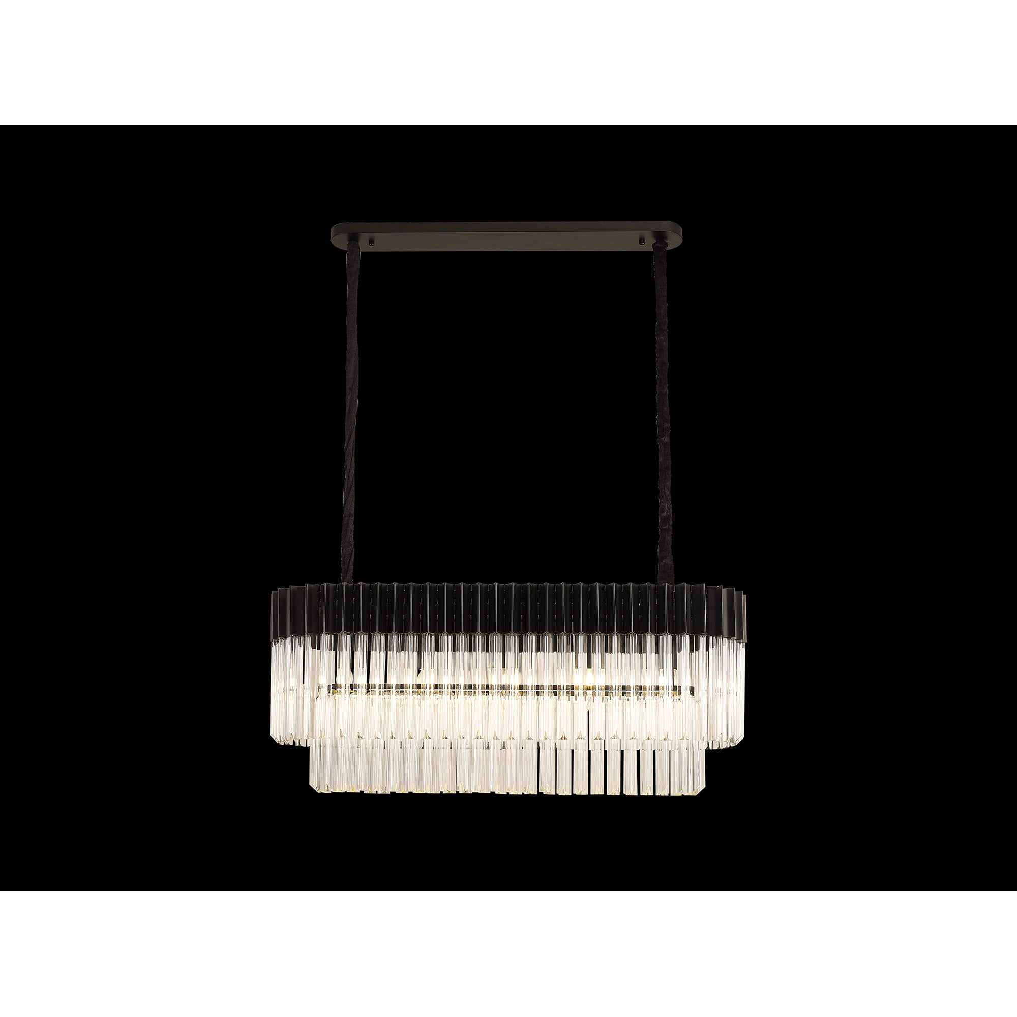 NL89539 Vienna 5 Light Rectangle Pendant Matt Black Clear