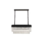 NL89539 Vienna 5 Light Rectangle Pendant Matt Black Clear