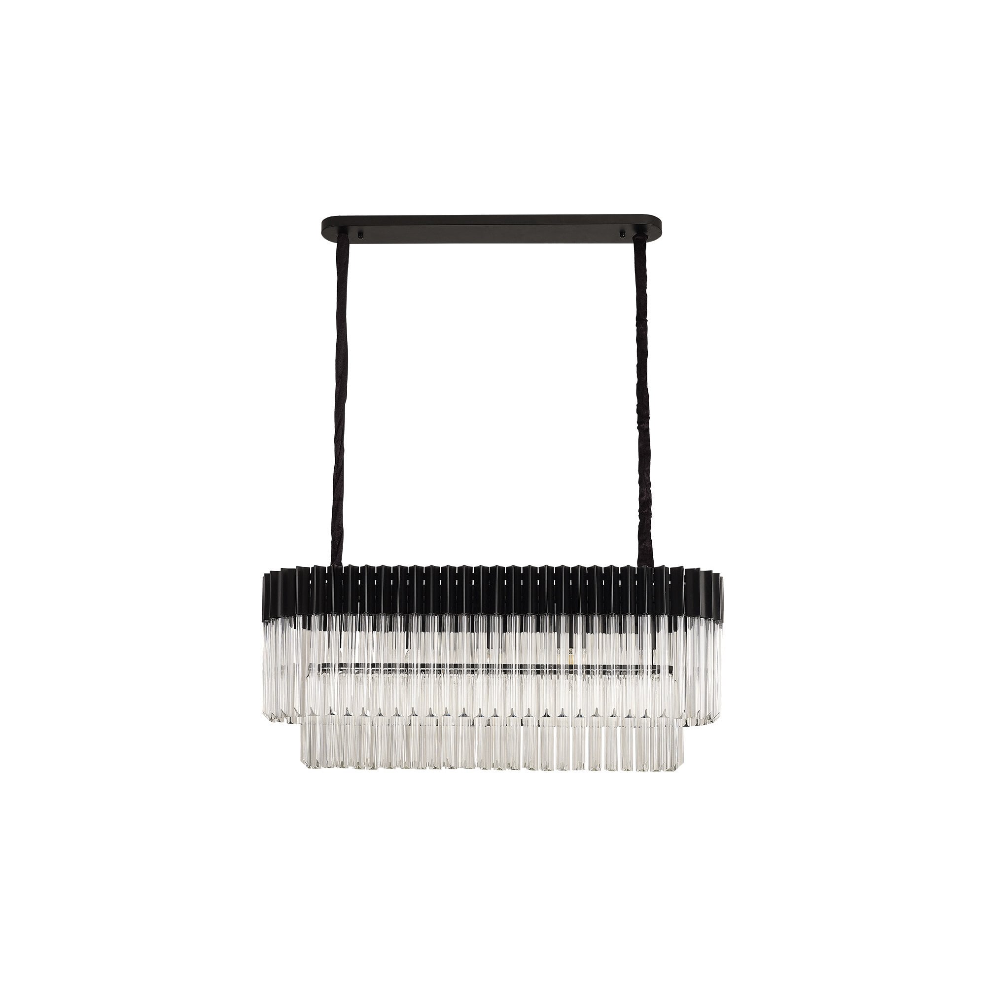 NL89539 Vienna 5 Light Rectangle Pendant Matt Black Clear