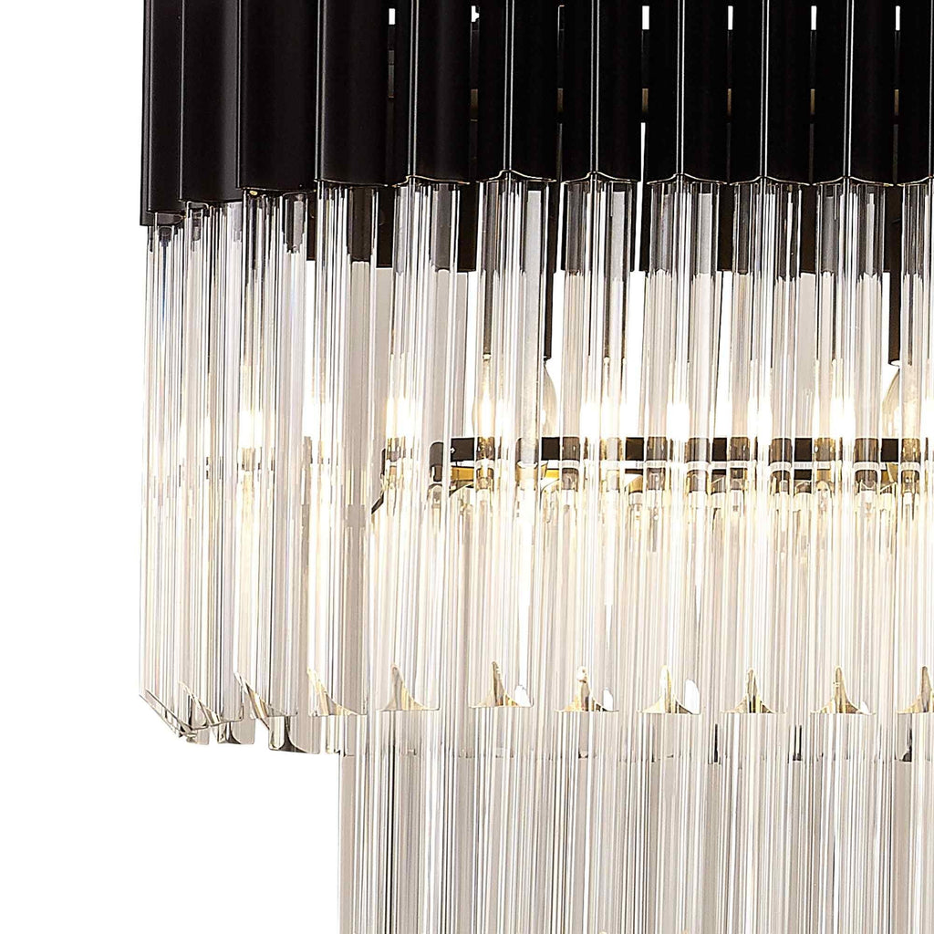 NL89539 Vienna 5 Light Rectangle Pendant Matt Black Clear